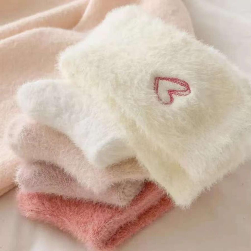 10-1 Socks for Children, Mid Tube Socks, Thickened Mink Fur for Autumn and Winter,  Sleeping Floor Socks, Warm Women's Socks for Winter