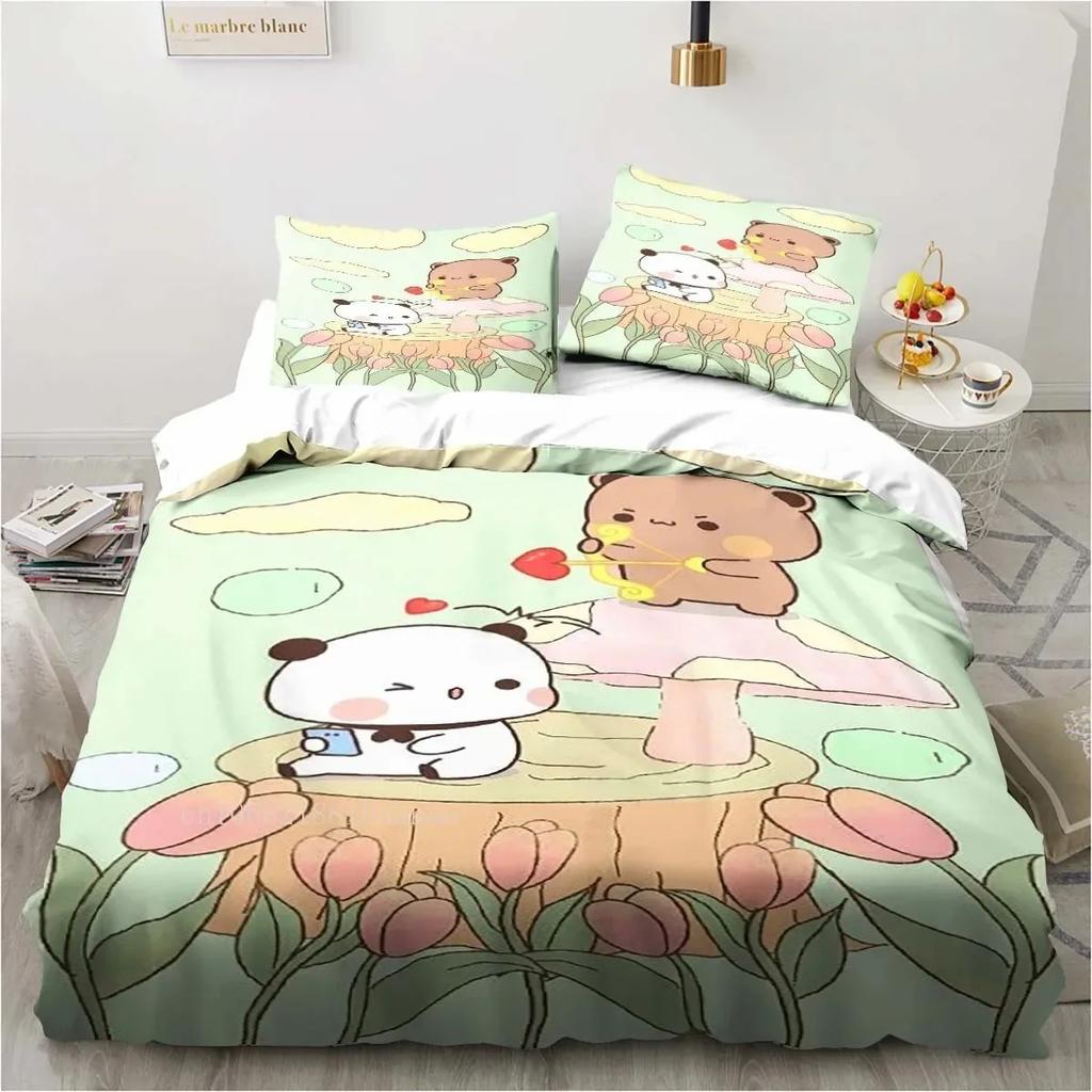 Cute Bubu And Dudu Cartoon Print All Season Twin Bedding Set Comforter Set Bed Duvet Cover Double King Comforter Cover