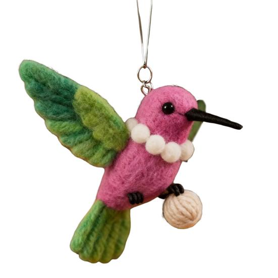 Colorful Hummingbird Christmas Ornament Xmas Tree Car Rearview Mirror Acrylic Hanging Bird Shape Decoration Holiday Party Pendant