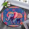 Круглый ковер с розовым слоном, Ковер для гостиной, спальни, дивана, игровой комнаты, Нескользящий коврик для пола