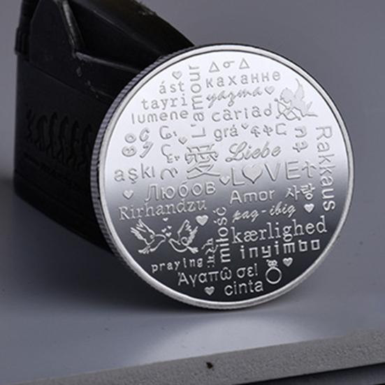 Монета для пары, коллекционный сувенир, длинный тисненый декор, долговечный свадебный сувенир с покрытием, монета для пары