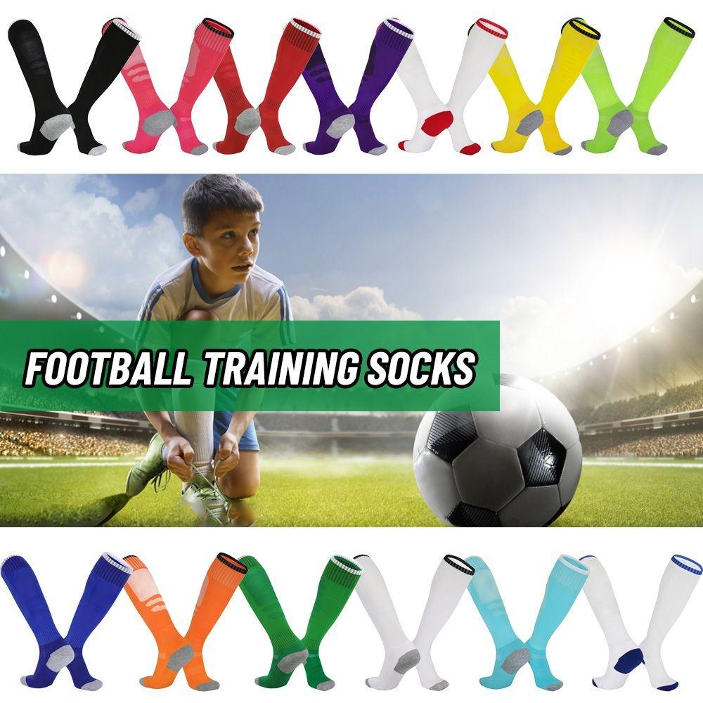 Мужские и женские длинные детские противоскользящие футбольные носки выше колена, футбольные носки, спортивные носки