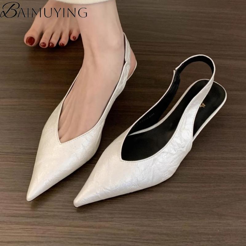 Fashion Leopard Pointed Toe Sandals High Heels Shoes Women Slippers Slingback Summer 2025 Trend Sexy Dress Loafers Shallow Pumps Mujer