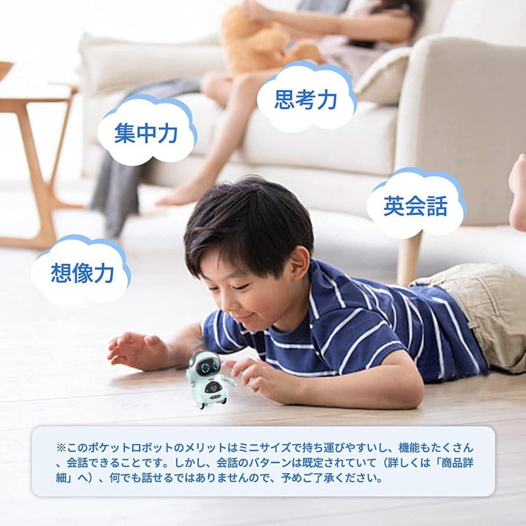 Youcan Robot Pocket Robot Easy English Conversation Educational Communication Birthday Present for Boys Package and - Toy, Toy, Robot, [Japanese