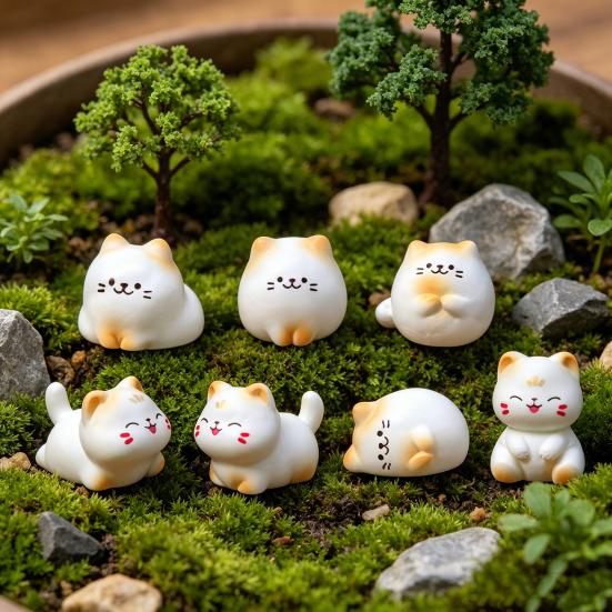 Миниатюрная фигурка кошки из смолы Yousheng, милые модели животных-кошек, миниатюрные украшения для топпера торта, микро-ландшафта, кукольного домика, сада, дома, стола