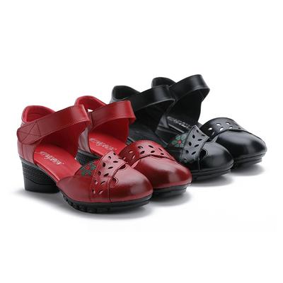 GKTINOO 2025 Летние Туфли из Натуральной Кожи Сандалии-Гладиаторы Женские 5 см Высокий Каблук Классический Черный Круглый Носок Полые Женские Сандалии