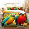 3D Digital Printing Bedding Four-Piece Set Three-Piece Set Parrot Bed Sheet Quilt Pillow
