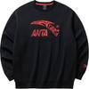Anta Comfortable Casual Round Neck Simple Fleece Loose Sweatshirt Unisex Sweatshirt Basic-Black 952518702-3