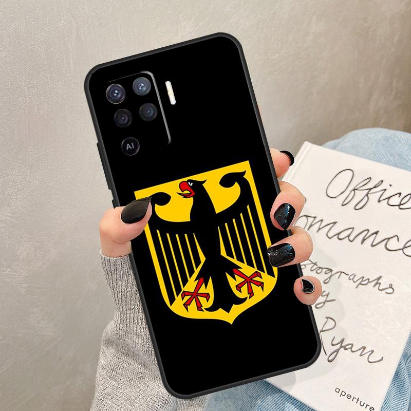 Чехол-эмблема с флагом Германии для Oppo A78 A98 A18 A38 A58 A60 A80 A40 A77 A57 A17 A74 A54 A94 A96 A76 A16 A15 A5 Pro