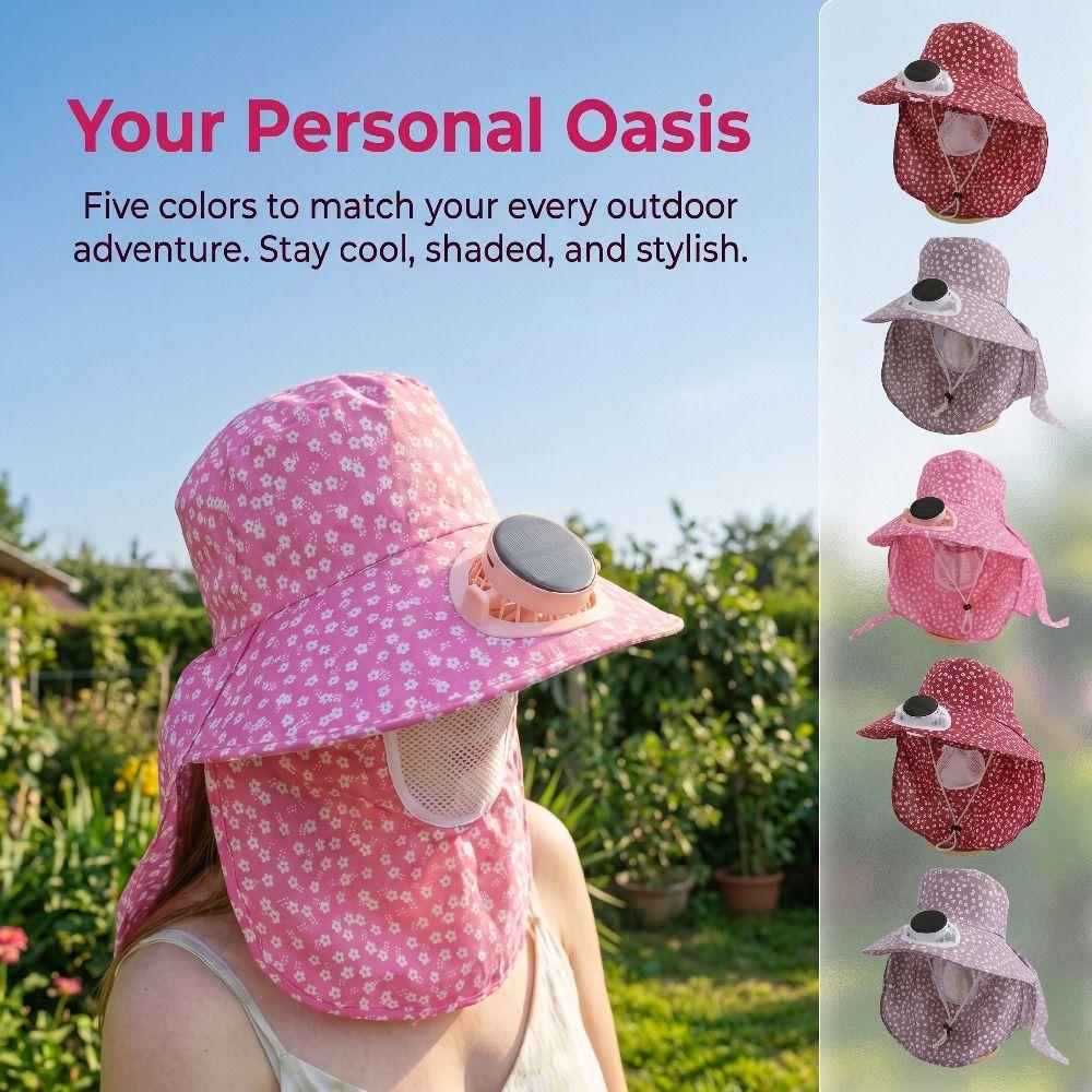 Breathable Solar Fan Hat Elastic Summer Fan Visor Cap Gift Cooling Sunshade Hat Hot Weather