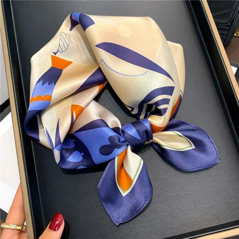 Scarf Silk Bandana Women Square Scarves Wrap Kerchief Spring Fashion Luxury High Quality Headband Hijab Shawls