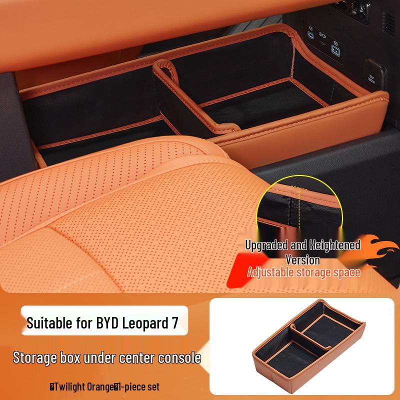 Kangchi Formula Leopard Titanium 7 Console Storage Box: Silicone, Partitioned, and Private Storage for Interior Modification.