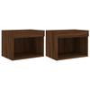 VidaXL Tables de Chevet Murales avec Lumières LED 2 pcs, Armoires de Lit Suspendue, Tables de Nuit, Armoires de Nuit 837126