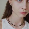 OURPIERRE [СЕРЕБРО 925] БЛЕСТЯЩЕЕ ОЖЕРЕЛЬЕ ЧЕРНОЕ