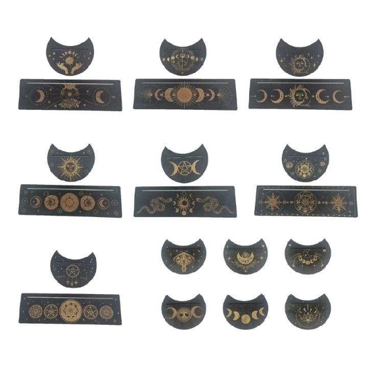 Портативная деревянная подставка для карт Таро Прямоугольная в форме полумесяца Основа для Таро Дисплей-лоток