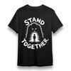 Мужская оверсайз футболка с принтом 'Stand Together' Унисекс Черная 100% Хлопок