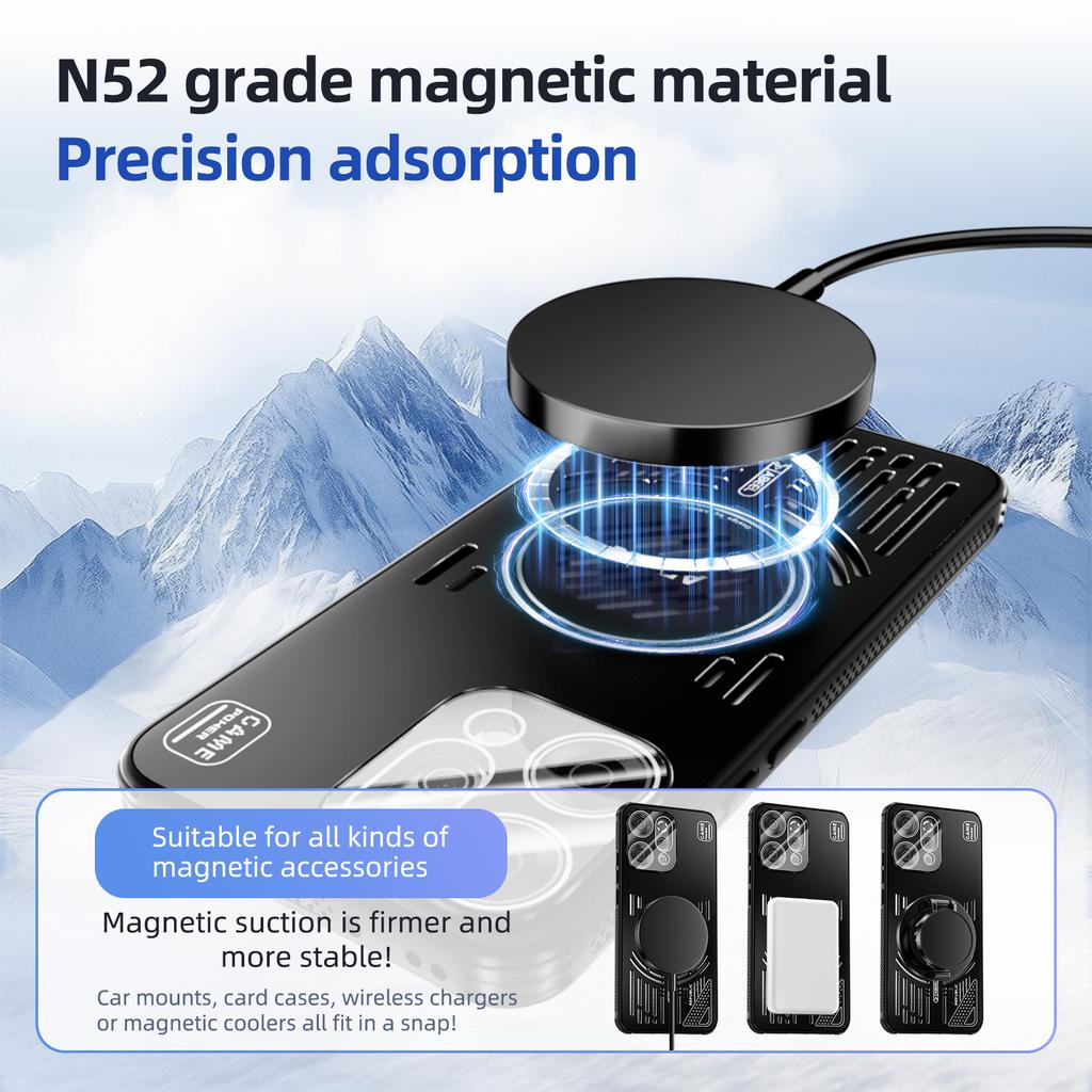 ABEEL For Oppo Reno14 5G (Global) Magnetic Case Aluminium Alloy+PC+TPU Hollow Heat Dissipation Phone Cover