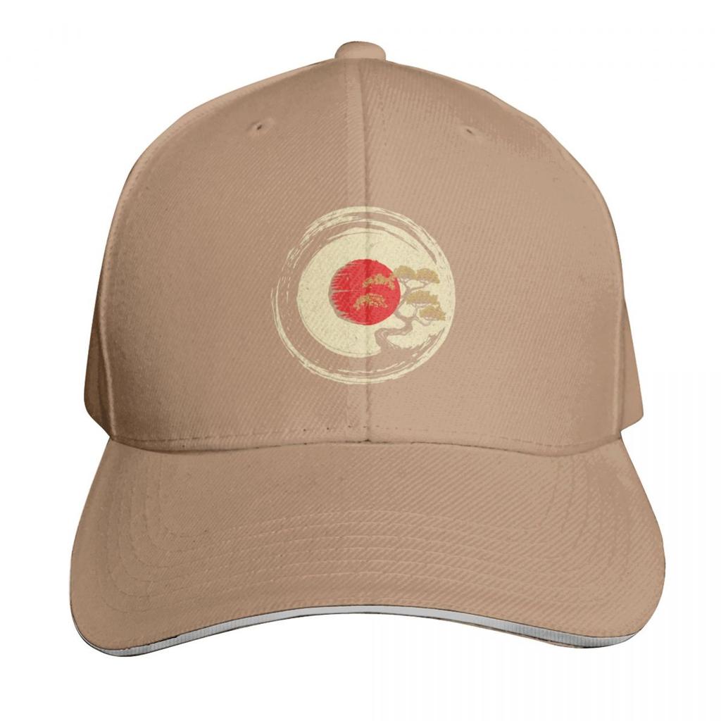 Bonsai Tree In Japanese Zen Buddhist Enso Circle Baseball Cap Hat Baseball Cap tea Hat Womens Golf Clothing Unisexs
