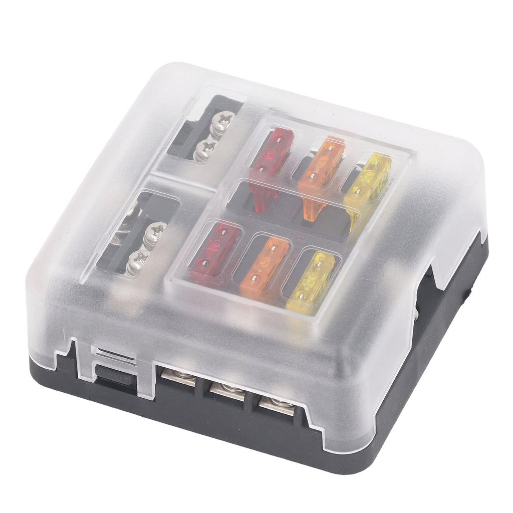 Блок предохранителей на 6 гнёзд ATC ATO, водонепроницаемый, 12 В?24 В постоянного тока со светодиодным индикатором для автомобиля