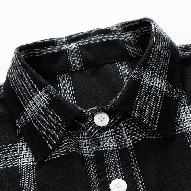 9XL Trendy Plus Size Men's Plaid Long Sleeve Button-Up Shirt