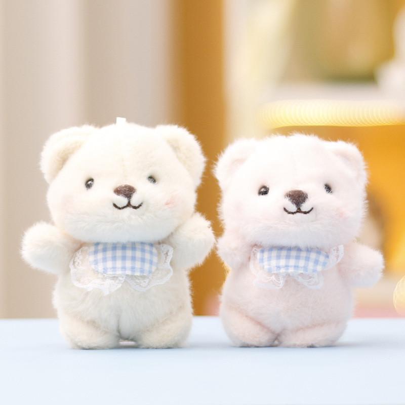 Charming Bear In Belly Wrap Plush Toy Lovable Fluffy Keychain Charm For Bags