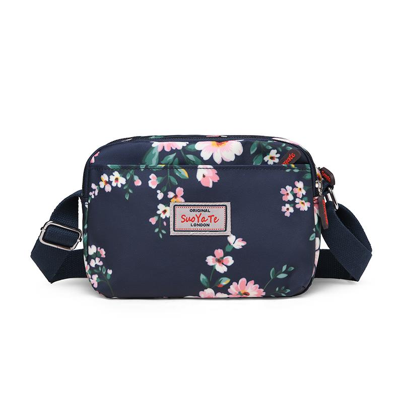 Нейлоновые сумки через плечо для женщин Модная маленькая квадратная сумка Водонепроницаемая вместительная сумка для мамы Женская красочная сумка кроссбоди с принтом