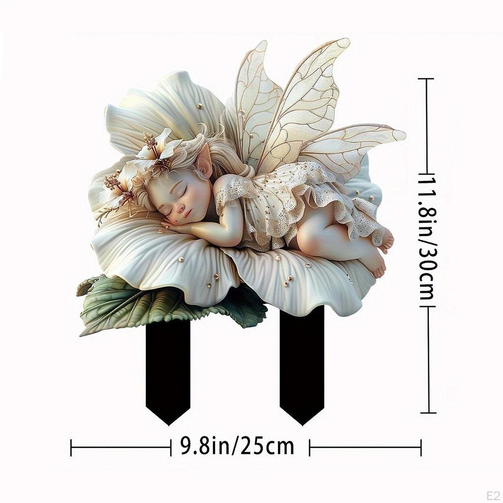 Акриловая скульптура, садовая фея, подарки, украшение 2D, коллекционная фигурка, украшение цветочного горшка