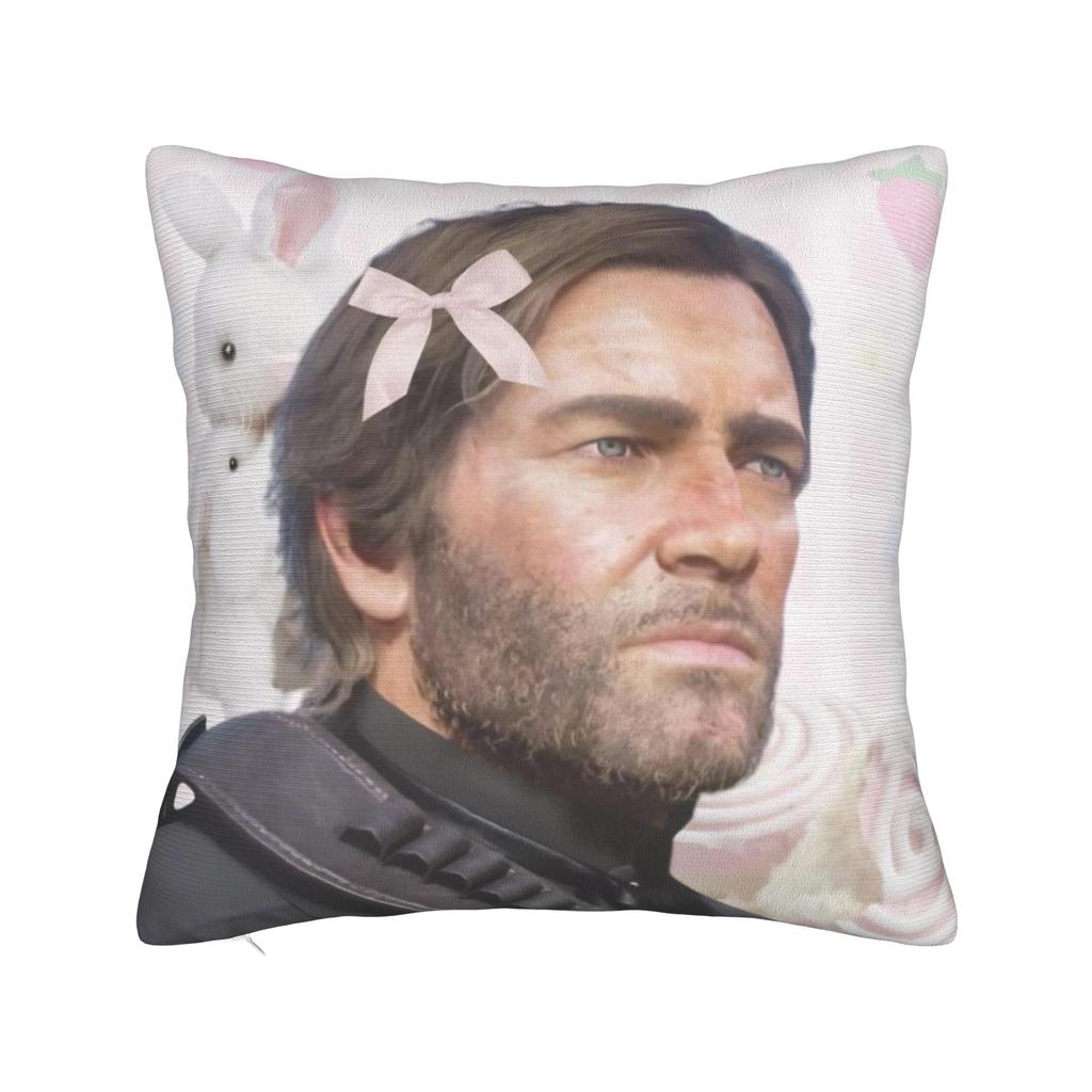 Квадратная наволочка с мемом Артура Моргана RDR2 Игровые чехлы для подушек Модный полиэстер Декор Наволочка для гостиной 40*40 см