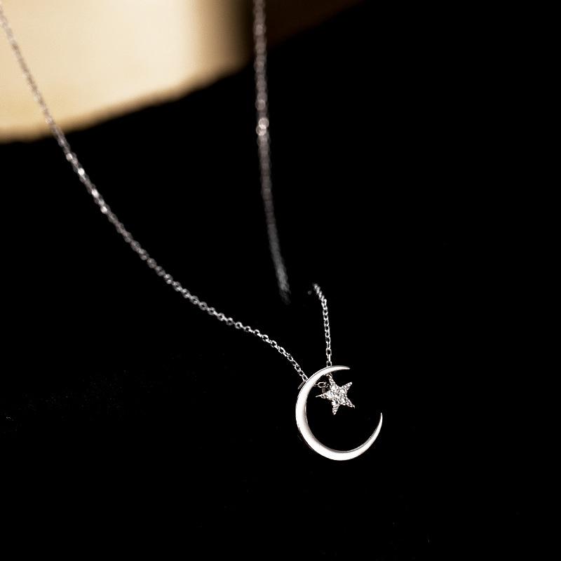 Ожерелье Star Moon Light Luxury Niche Design Sense Star Moon из нержавеющей стали с цепочкой на ключицу
