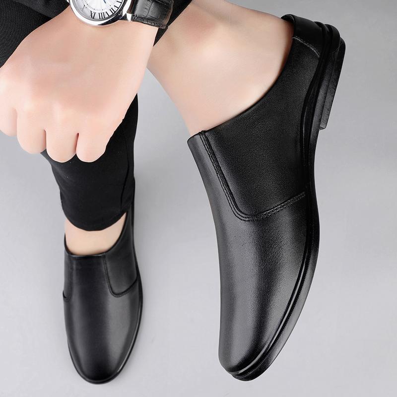 Men Summer Office Half Drag Business Shoes Genuine Leather Work Antiskid Walking Sandal New Designer Soft Bottom Breathable Shoe