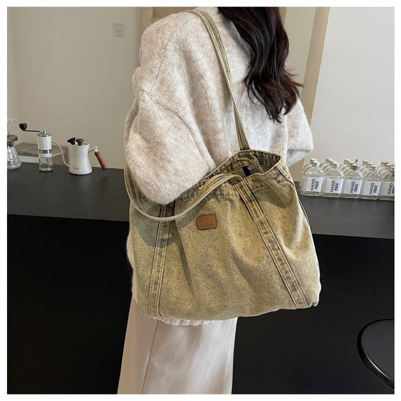 Индивидуализированная винтажная джинсовая сумка для женщин 2025 новая маленькая ретро сумка через плечо повседневная сумка-тоут