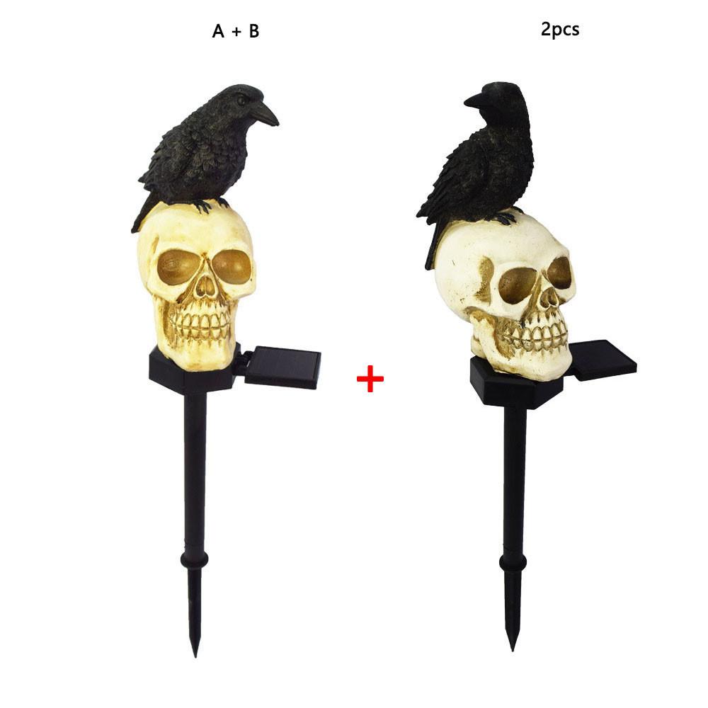 2PCS Solar Halloween Outdoor Garden Skeleton Ghost LED Lightt Party Decoration