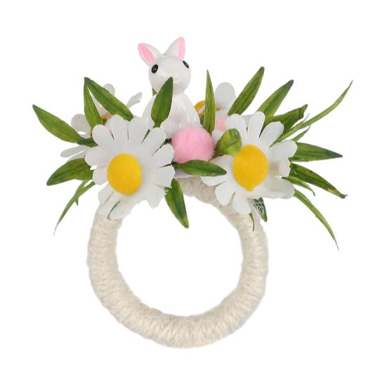 Кольцо для салфетки «Пасхальный кролик», держатель для салфетки с дизайном кроличьих ушей и пасхального яйца, праздничное весеннее украшение стола для званого ужина