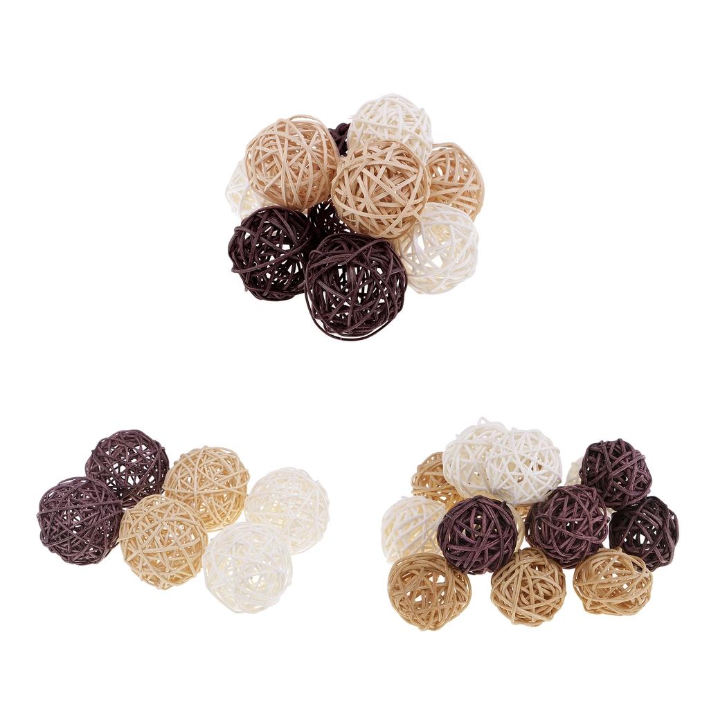 10 шт. круглых плетеных ротанговых шаров, декоративный шар для поделок, мисок, ваз, наполнителей для журнальных столиков, домашнего декора, свадебных украшений