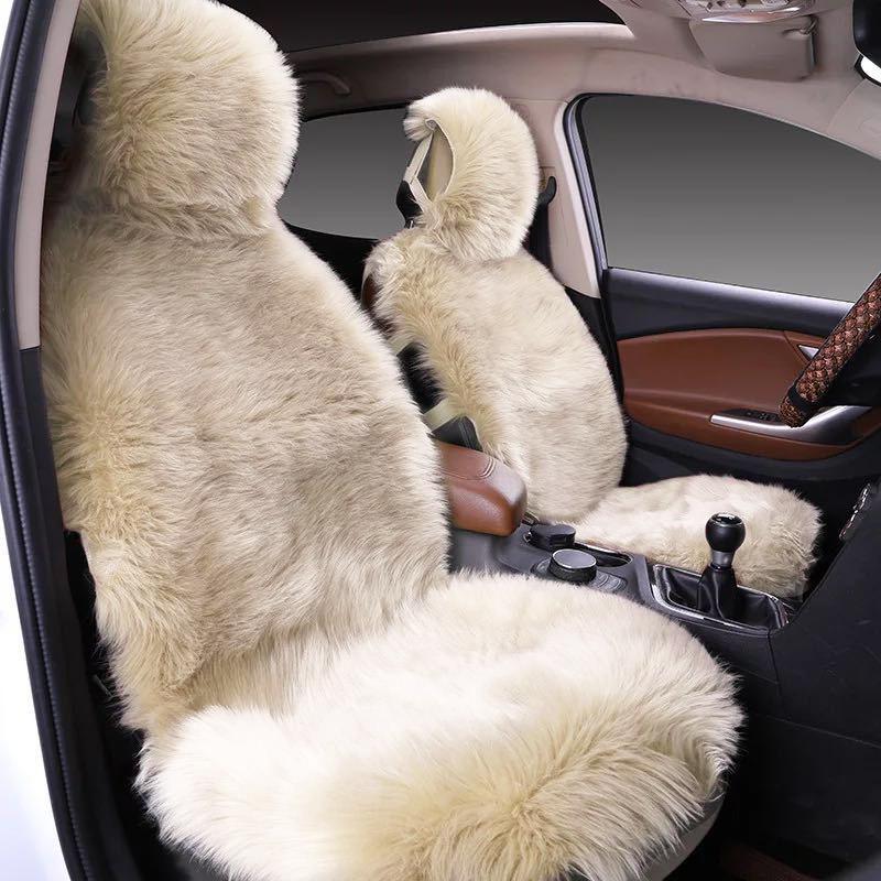 Цельная универсальная подушка для автомобильного сиденья, зимняя плюшевая теплая передняя подушка из искусственного меха из утолщенной шерсти для основного водителя/второго пилота
