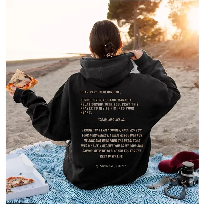 «Дорогой позади меня» Новая зимняя толстовка с капюшоном Jesus Hoodie Christian Hoodie