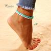 Lady Double Layers Beaded Barefoot Sandal Anklet Foot Chain Beach Ankle Bracelet