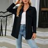 Женская мода повседневная однотонная нагрудная накладка на пуговицах с длинным рукавом кардиган верхнее пальто
