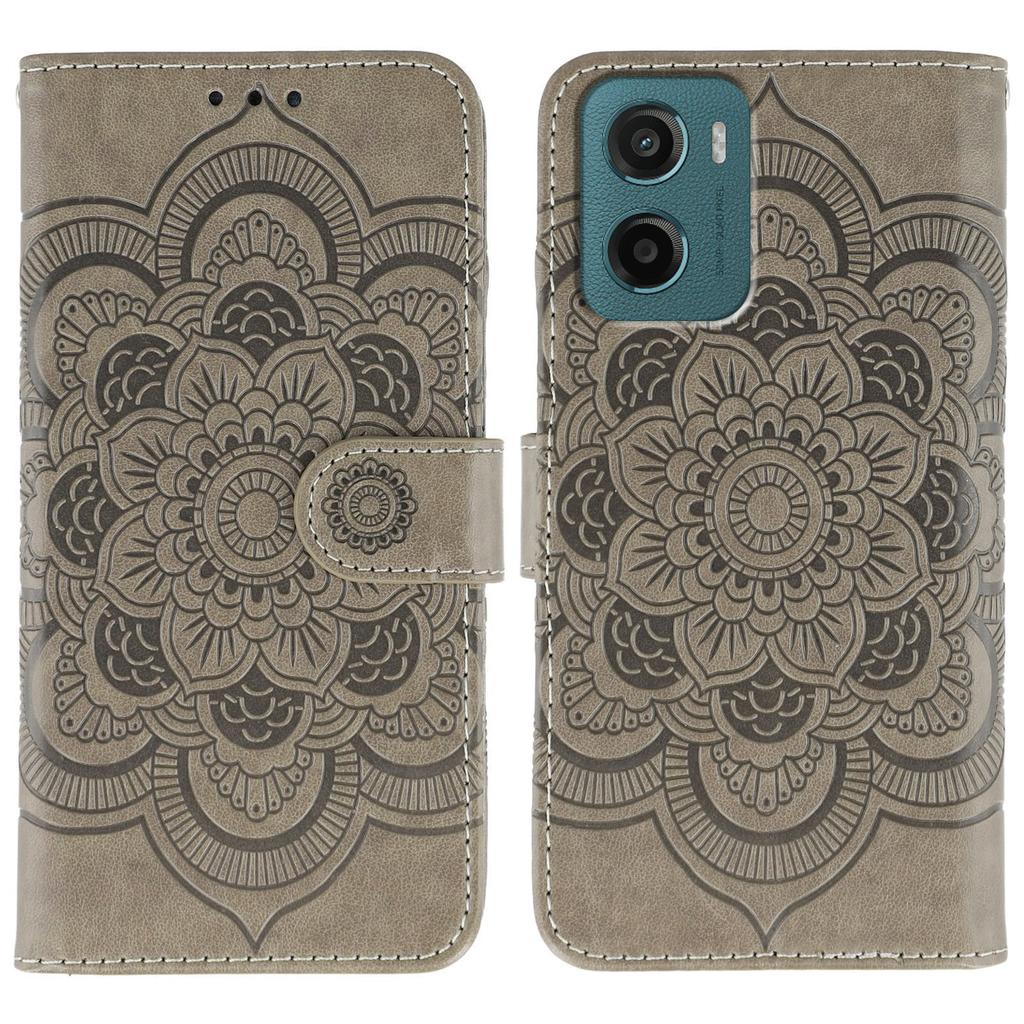 For Motorola Moto G05 4G Case PU Leather Mandala Imprinted Design Wallet Phone Cover