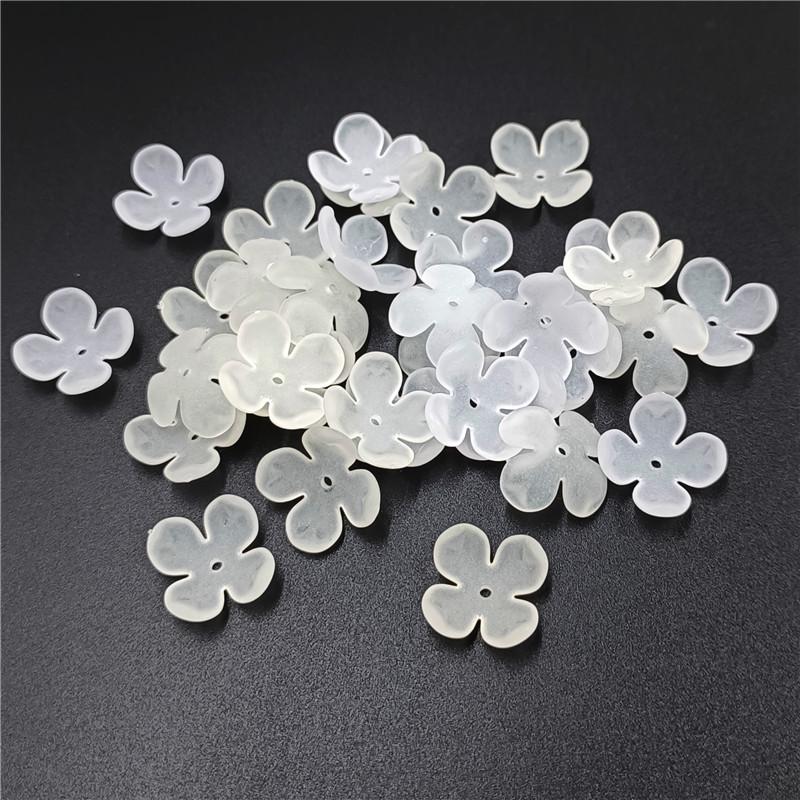 Материалы браслета и ожерелья Матовый Теплый цвет Модные ювелирные изделия своими руками Аксессуары Цветочек Акрил 20 шт. Бусины ручной работы 4-лепестковый цветок 15 мм