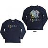Queen Unisex Adult Rainbow Crest Long-Sleeved T-Shirt