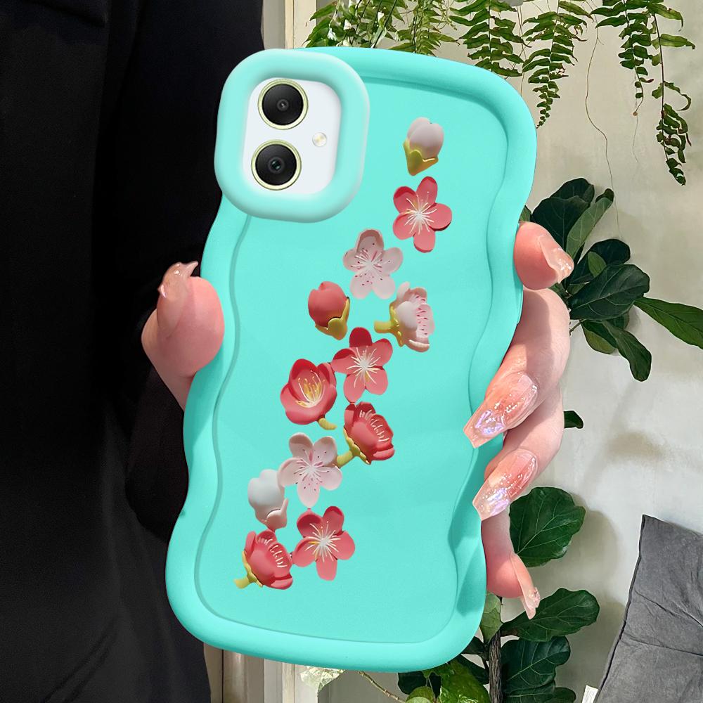 Мягкий чехол для телефона с узором персикового цвета для Samsung Galaxy A52 A73 A12 S24 Ultra 5G S23 S22 S21 S20 FE Wave Edge, противоударный защитный резиновый чехол