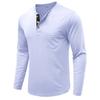 Мужская футболка с длинным рукавом и круглым вырезом, мужская базовая футболка хенли, повседневный топ
