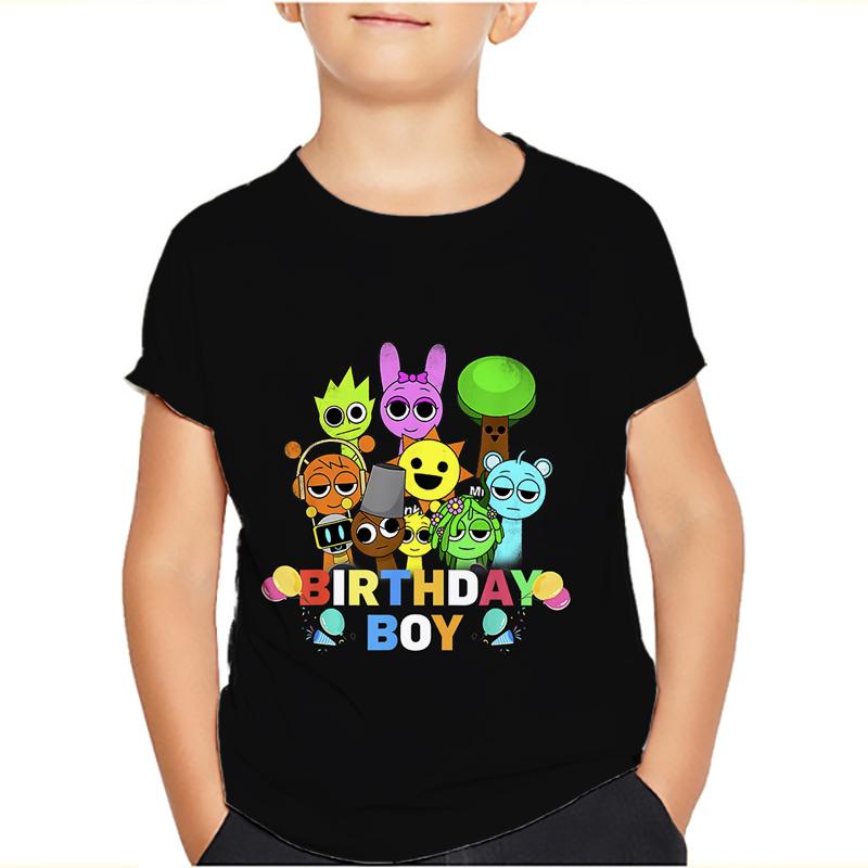 Sprunki Incredibox Детская футболка для девочек Игровые летние топы для малышей Футболки для малышей Детская одежда Футболки с героями мультфильмов Повседневная одежда с коротким рукавом