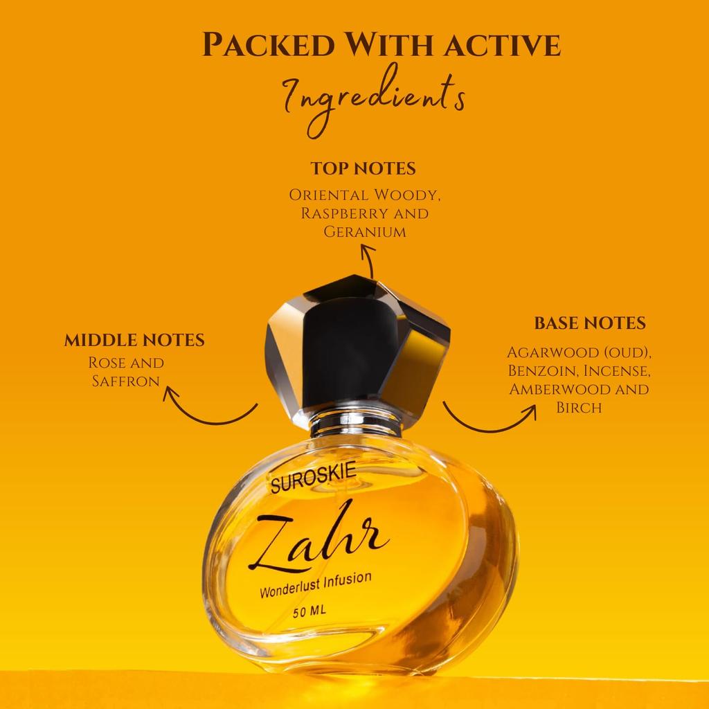 Suroskie Zahr Perfume 50ml | Luxury Eau De Parfum | Long Lasting Unisex Fragrance Spray