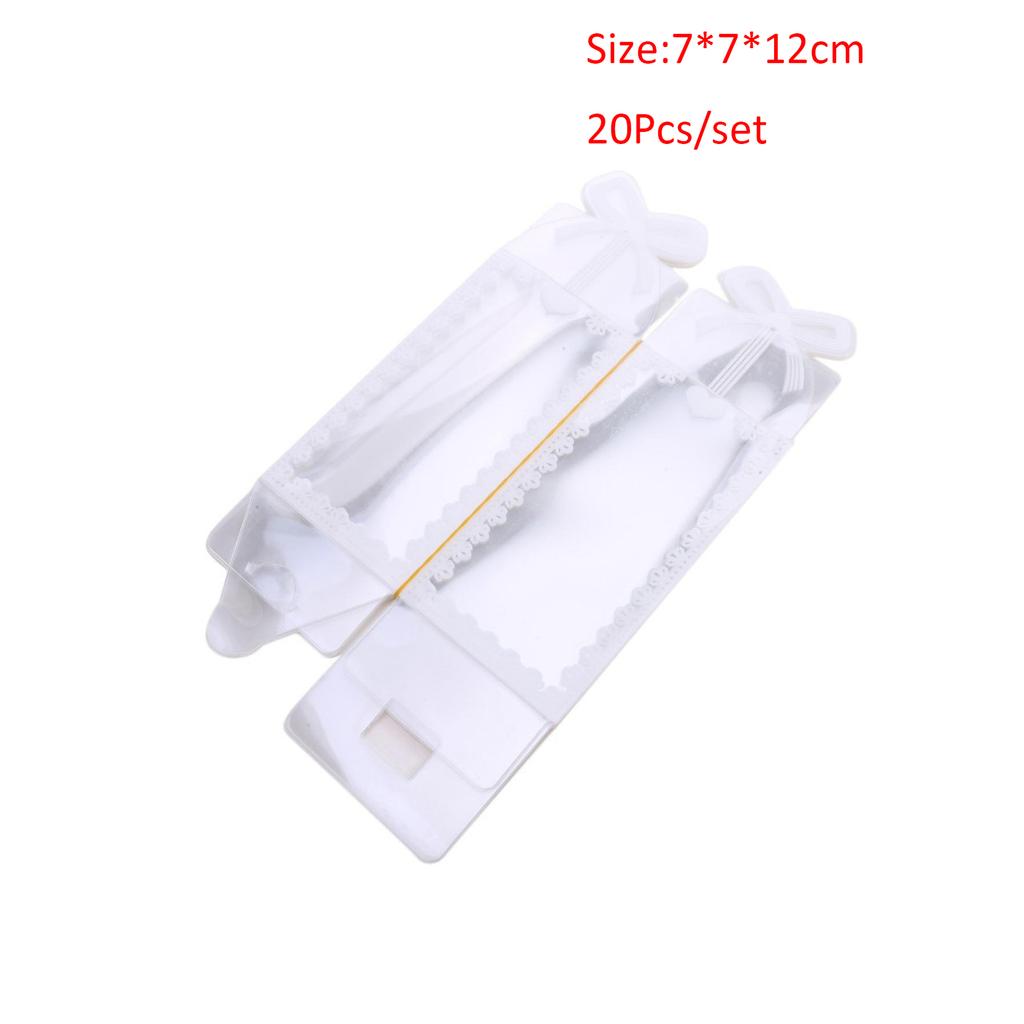 20 шт. складная прозрачная упаковочная коробка из ПВХ для свадебной вечеринки, контейнер для сладких конфет, прямоугольные коробки