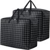 75L Oxford Cloth Storage Bags 2-Pack: Waterproof Heavy Duty Moving & Underbed Organizers for Clothes, Blankets, Bedding