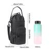 Solid Color Water Bottle Sling Bag Adjustable Strap Water Bottle Carrier Bag  Students
