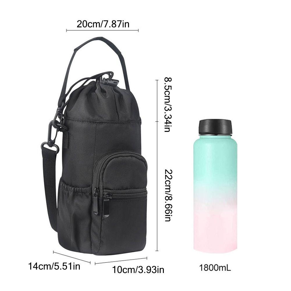 Solid Color Water Bottle Sling Bag Adjustable Strap Water Bottle Carrier Bag Students