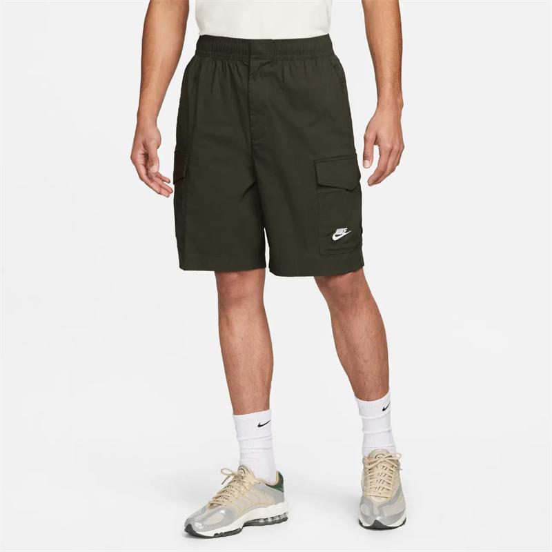 Nike Однотонные тканые тренировочные шорты-карго со средней талией, повседневные шорты для мужчин, армейско-зеленые DM6834-355